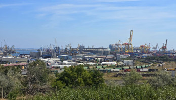 Graanoverslag Constanta Roemenië, alleen voor redactioneel gebruik