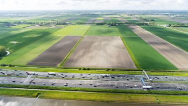 terres arables parcelles d'azote autoroute photo aérienne