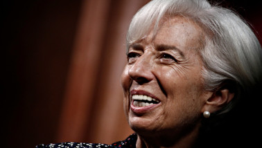 Christine Lagarde, president van de Europese Centrale Bank, tijdens een officiële gelegenheid.