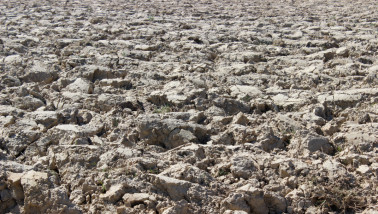 Bruine landbouwgrond die is omgeploegd