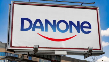 Logo van Danone, Frans multinationaal voedingsbedrijf gespecialiseerd in zuivel, plantaardige producten en flessenwater