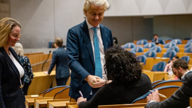Politicus Geert Wilders in de Nederlandse Tweede Kamer