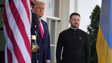 VS-president Donald Trump ontmoet Oekraïense president Volodymyr Zelensky