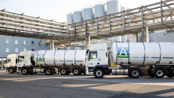 Melkwagens van A-ware Food Group leveren melk