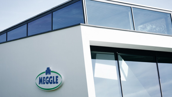 Het hoofdkantoor van Meggle in Wasserburg