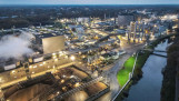 Luchtfoto van Emsland Group met productielocatie voor zetmeelproducten uit aardappelen