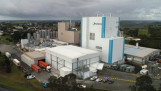 Luchtbeeld van de Fonterra-melkverwerkingsfabriek in Cobden, Australië