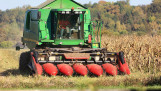 Combine in korrelmaïs in Frankrijk