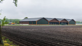 Moderne bewaarschuur voor de mechanische bewaring van aardappelen en uien bij loonbedrijf Kuunders in Deurne.